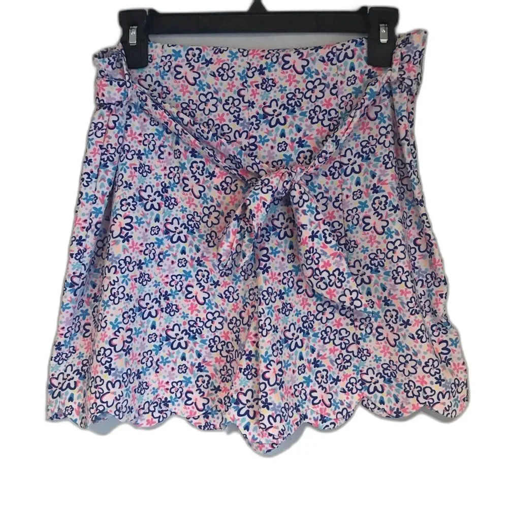 NWT Lilly Pulitzer Casia Scalloped Hem Shorts Size 8 Multi-Colored Floral
